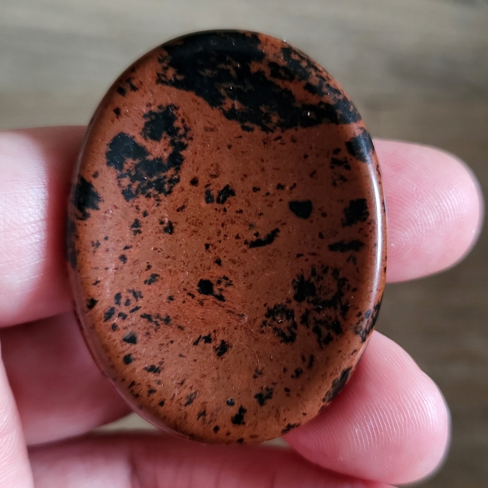 Mahogany Obsidian Palm Stone